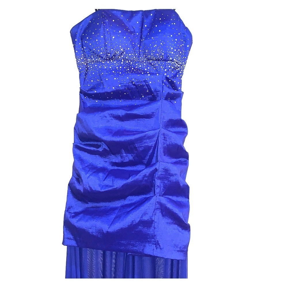 Blondie Nites Blue Sparkling Strapless Dress
